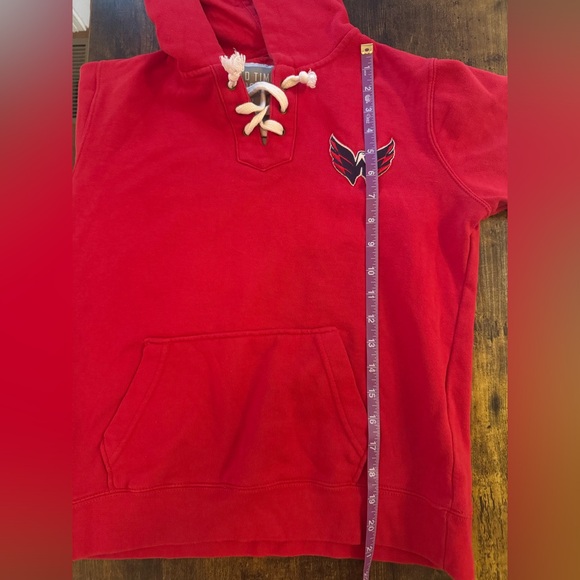 Washington Capitals Hockey Red Embordered Hoodie Sweatshirt Size M - Picture 14 of 16